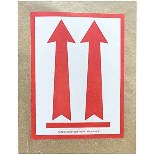 Air Specialty Red Arrows Up Labels 3 x 4 Inch 500 Adhesive Stickers