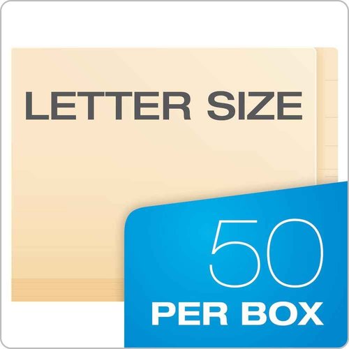 Pendaflex 13160 Laminated Spine End Tab Folder with 2 Fastener, 11 pt Manila, Letter (Box of 50)