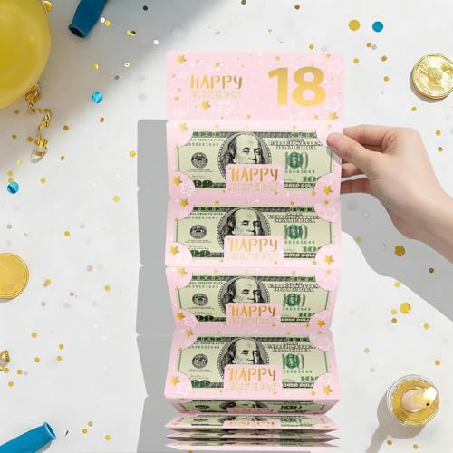 18th Birthday Pink Money Envelope Gift Set for Women & Girls - Pack of 1