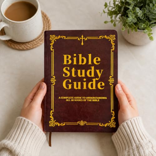 Large Print Bible Study Guide with Prayer Journal - Faux Leather Cover, 66 Pages for All 66 Books