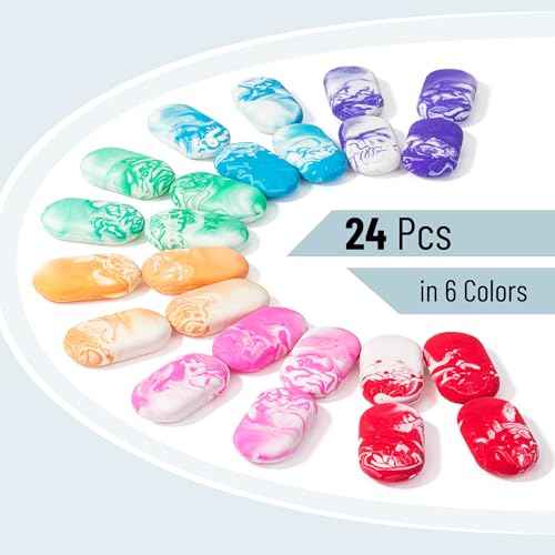 Mr. Pen- Erasers, 24 Pack, Vibrant Colors, Marble Pencil Eraser, Cute Eraser for Kids, Big Erasers for Pencils