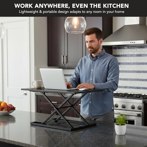 Black Mount-It! Standing Desk Converter 32x22 Inch Sit-Stand Sit-Stand Desk Riser