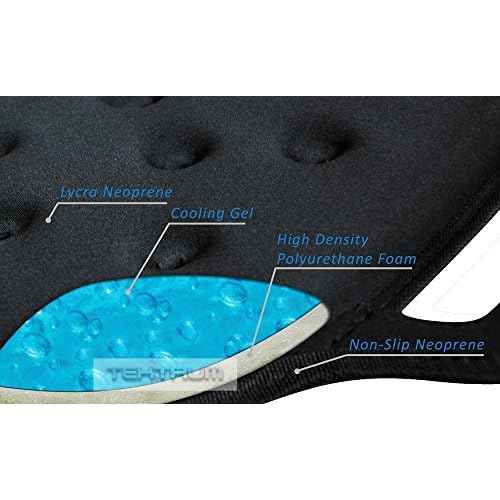 Tektrum Portable Foldable Cool Gel Orthopedic Seat Cushion with Handle for Travel, Airplane, Car, Home, Office, Chairs, - Relief for Tailbone, Sciatica, Back Pain, Prostate, Postnatal (TD-GS1205-BLK)