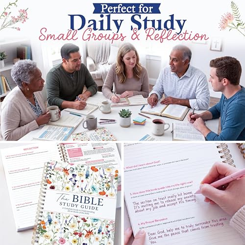 Wildflower Bible Study Journal for Women 66 Pages Spiral Notebook - Christian Devotional