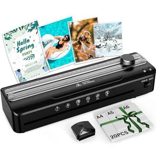 Laminator Machine 9 Inch Laminating Machine - A4 Cold Thermal Laminator Machine with Laminating Sheets, 8.5 x11 Personal Laminators for Teachers 90s Warm up, A4/A5/A6 Laminators for School Home