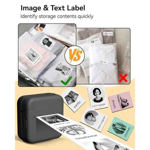 Aptika Sticker Printer - Print Pods Mini Printer with 14 Rolls Sticky Papers, Portable Sticker Maker Machine, Thermal Label Maker, Thermanote Phone Labeller for Photos Pictures Notes Graphics, Black