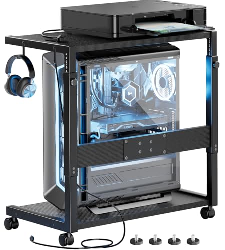 Jane Eyre X-Large Adjustable Gaming Computer Tower Stand - 15-Level Height, 25.9-34.9 in