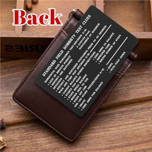 TGCNQ Miranda Warning Card - Miranda Rights Card Metal - Engraved Standard Field Sobriety Test Clues for Law Enforcement Officers
