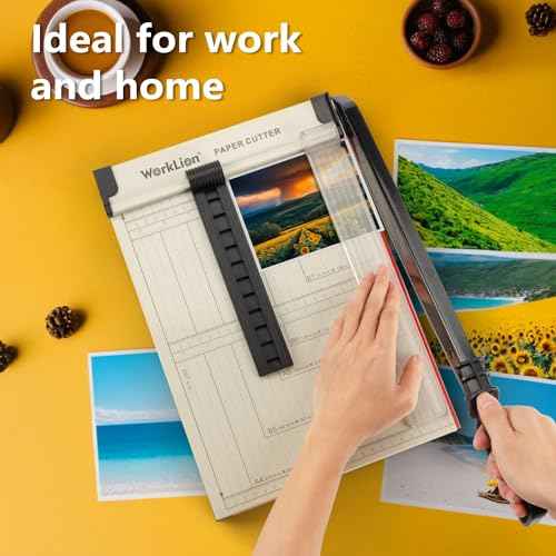 WORKLION Guillotine Paper Cutter A4 ? Heavy Duty Paper Trimmer with Safety Guard,15 Sheets Capacity, Precision Guillotine Cutter for Cutting Paper, Card,Photos,Vinyl and More with Ease.