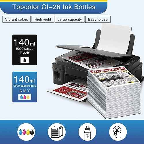 GI-26 GI26 GX7021 Ink Refill Bottles Compatible for Canon 26 GI-26 GI26 Ink Bottles, Compatible for Canon MAXIFY GX6021 GX7021 GX7020 GX6020 GX4020 GX5020 GX3020 GX6120 Megatank Printer