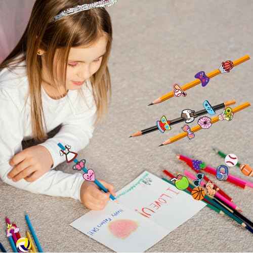 100PCS Pencil Toppers,Cute Pencil Charms for Kids Classroom Prizes & Decorations for School Supplies, Classroom Rewards Kids Incentives