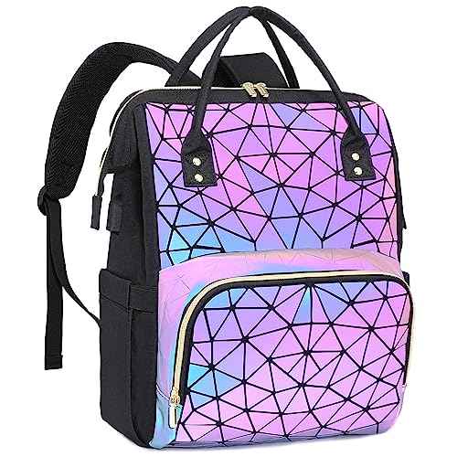 LOVEVOOK Geometric Luminous Purses and Handbags for Women Holographic Reflective Crossbody Bag Wallet