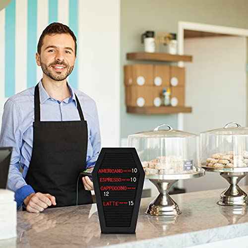 2 Pieces Black Felt Coffin Letter Board Felt Changeable Letter Board with Letters and Numbers 270 Gothic Decor Message Board for Halloween Party, Home, Office, Bistro and School, 10 x 6 Inch