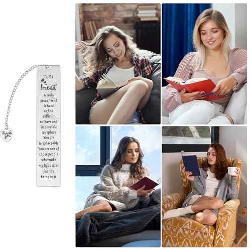Ouligay Friend Bookmarks for Women Book Lovers Gifts Book Marks for Reading Women Long Distance Friendship Gift Best Friend Birthday Gifts for Bestie Bestfriend BFF Christmas Reader Books Club