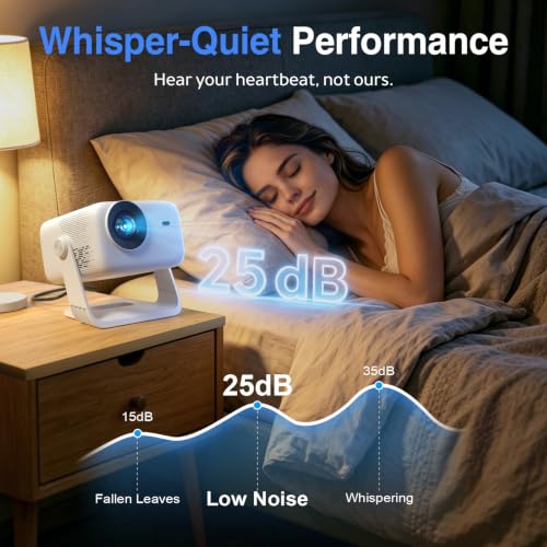 VISSPL White 4K Smart Projector with Google TV, 3500 ANSI, WiFi & Bluetooth