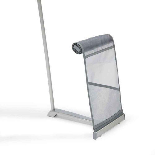 Vispronet Mesh Brochure Holder - 0.9ft x 4.6ft Portable Literature Stand with 4 Pockets & Carrying Bag, Collapsible Literature Rack For Businesses, Standing Brochure Holder, Trade Show Supplies