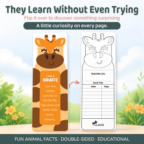 Zoo Animal Bookmarks for Kids - 100 Pack, 2x6 Inches, Multiple Designs - Educational Reading Incentives