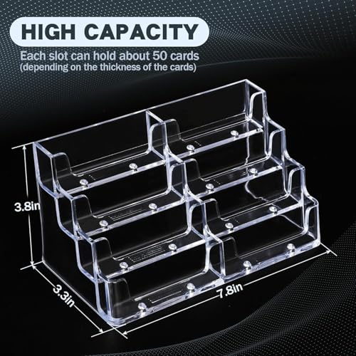 xydstay 8 Slot Acrylic 4-Tier Business Card Holder for Desk Organization