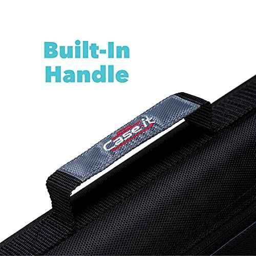 Case-it The Z Shape Zipper Binder - Two Binders in One - Double Sided 1.5 Inch D-Ring - Multiple Pockets - 500 Page Capacity - Comes with Shoulder Strap, Black Z-176