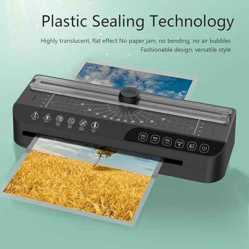 9-Inch Thermal Laminator, A4 Size 4-in-1 Personal Desktop Laminator for Home Office & School, Hot Cold Lamination Machine for Paper, Cards, and Documents