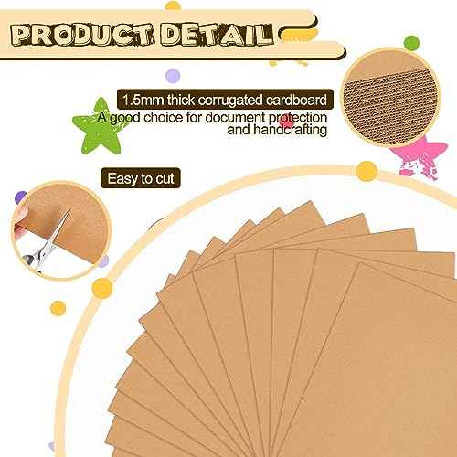 Henoyso 110 Pack 12 x 12 Inch Corrugated Cardboard Sheets Flat Cardboard Sheets Packaging Inserts Flat Square Inserts Squares Separators for Shipping Packing Mailing Crafts(Brown)