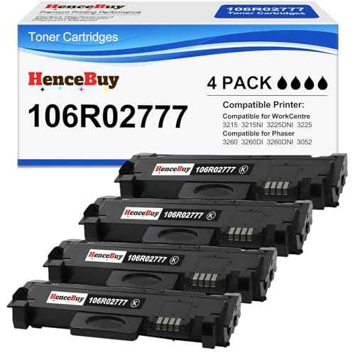106R02777 Toner Cartridge Replacement for Xerox 3260 106R02777 106R02775 Black Toner Cartridge Work with WorkCentre 3215 3215NI 3225 3225DNI Phaser 3260 3260DI 3260DNI 3052 Printer (4-Pack)