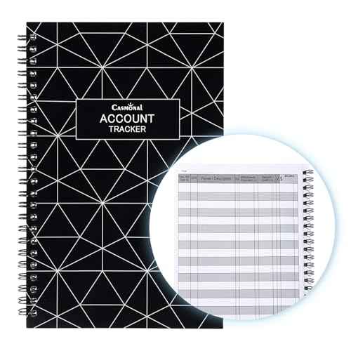 CASMONAL A5 Big Checkbook Register, Check Registers for Personal, Check Book Register & Debit Card Transaction Notebook, Checking Account Register, Business Ledger, Cash Log & Expense Tracker, Black