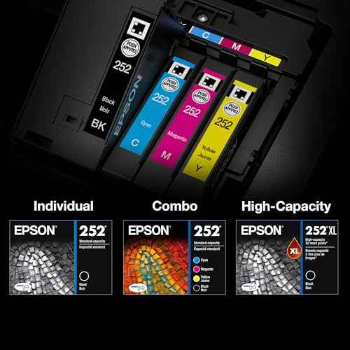 EPSON 252 DURABrite Ultra Ink High Capacity Yellow Cartridge (T252XL420-S) Works with WorkForce WF-3620, WF-3640, WF-7110, WF-7610, WF-7620, WF-7710, WF-7720, WF-7210