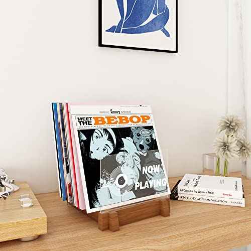 YuanDian Vinyl Record Display & Storage - Light Up Now Playing Acrylic Holder Shelf with LED Display & USB Power