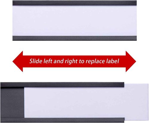 200 Pieces Magnetic Label Holders with Magnets Magnetic Data Card Holders with Clear Plastic Protectors for Metal Shelf, Whiteboard (1 x 3 Inch)