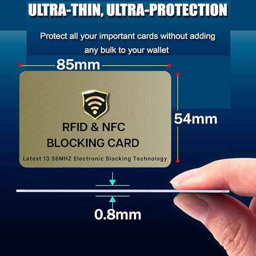 SaiTech IT RFID Protected Cards, 2 Pack One Card Protects Entire Wallet Purse For Men & Women, NFC Contactless Bank Debit Credit Card Protector ID ATM Guard Card ? Golden