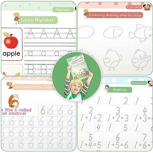 Magic Ink Copybooks for Kids Reusable Handwriting Workbooks for Preschools Grooves Template Design and Handwriting Aid Practice for Kids The Print Writing