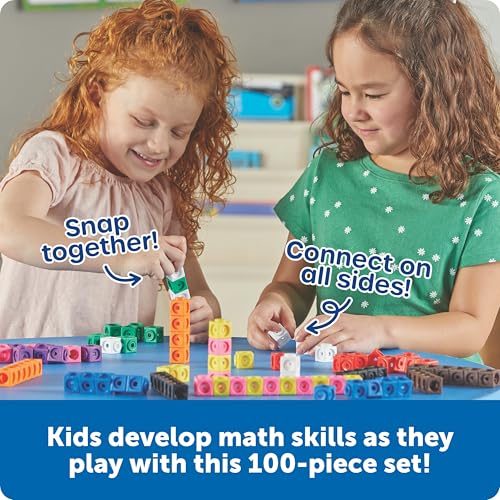 MathLink Cubes Set of 100 Educational STEM Math Manipulatives for Kids