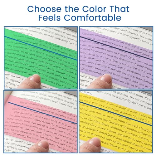 Koogel 22-Piece Guided Reading Strips Kit with 16 Colored Overlays & 6 Highlighters - Mixed Colors