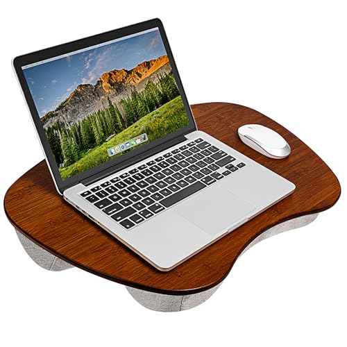 LAPGEAR Extra Large Bamboo Lap Desk - Chestnut - Fits up to 17.3 Inch Laptops - Style No. 91692