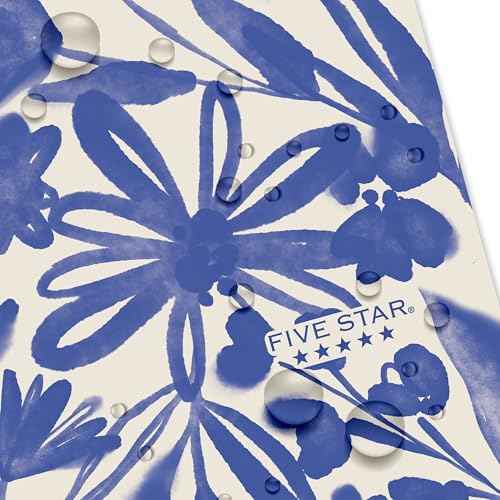 Five Star Spiral Notebook + Study App, 1 Subject, College Ruled Paper, 8-1/2" x 11", 80 Sheets, Fights Ink Bleed, Water Resistant Cover, Soft Petals Blue (820441F-ECM)