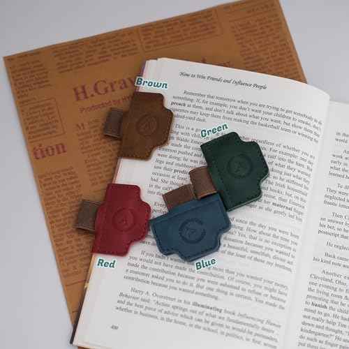 Personalized Magnetic Bygone Mark Bookmark with Pen Holder, 26 Letters Name Initial Custom Leather Book Mark for Women, Gifts for Book Lovers and Readers (Red,J)