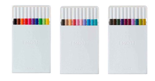 Uni Mitsubishi EMOTT Water-Based Marking Pen 30color Set Fine 0.4mm Durable Tip Smooth Writing/Great for Journal Planning Calendar Agenda Coloring Art Office Supplies PEM-SY10C.No1.No2.No3