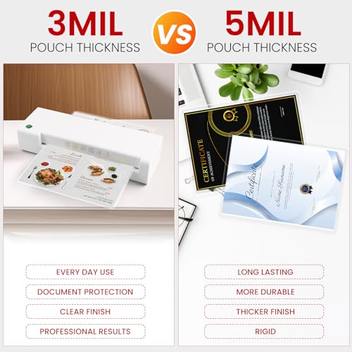 CAREGY Thermal Laminating Pouches,350 Pack Laminating Sheets, 5 Mil, 9 x 11.5 Inches Lamination Sheet Paper for Laminator, Round Corner Letter Size, Office and School Supplies