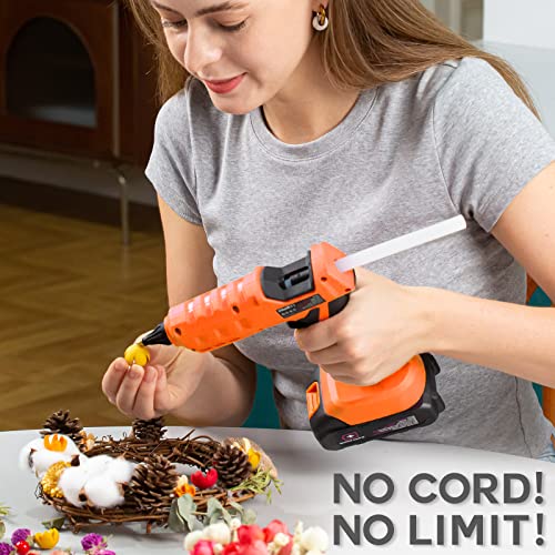 THINKWORK 20V Cordless Hot Glue Gun Kit with 30 Full-Size Sticks