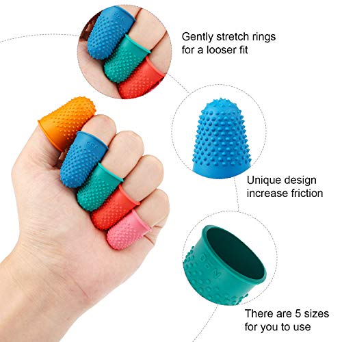 32 Pcs Silicone Finger Tips Protectors for Sewing Crafts and Hot Glue