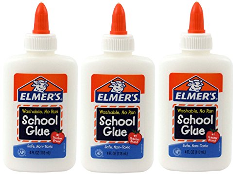 Elmer's Washable No-Run School Glue 4oz - 3 Pack for Arts & Crafts
