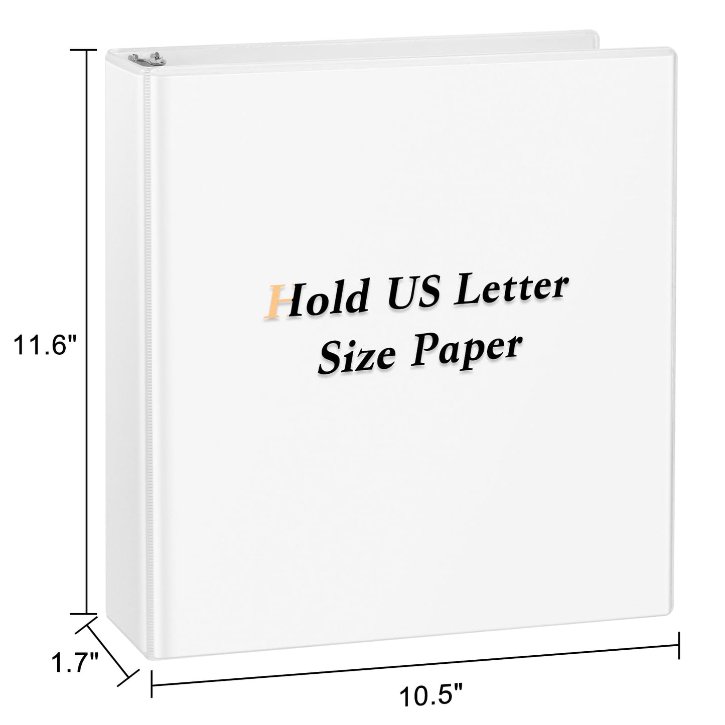 CIXILDTS 1-inch 3 Ring Binder Fit US Letter Size Paper, 1" Slant D Ring Binders, View Binder with 2 Pocekts, 12-Pack,White