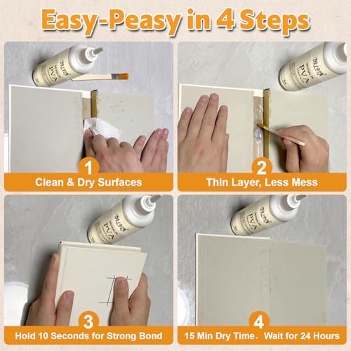 DRLPSN PVA Glue Book Binding 4 oz - Acid-Free, PH-Neutral, Clear Drying