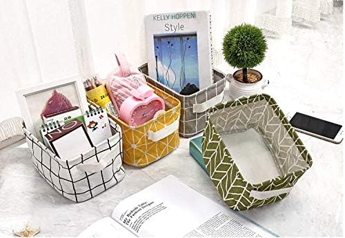 Tamicy Mini Storage Baskets - Versatile Canvas Organizers for Makeup, Books & Toys | Pack of 5, 8x6x5.5 Inch