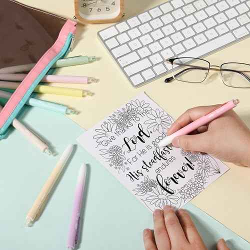 Mr. Pen Retractable Gel Pens, 8 Pack, Black Ink, Pastel Barrel, Fine Point 0.5mm, Retractable Pens, Cute Pens for Journaling