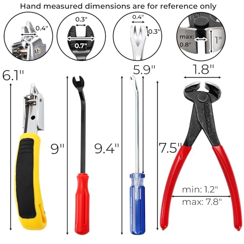 Hiceeden 4-Piece Heavy-Duty Staple Remover Set with End Cutting Pliers