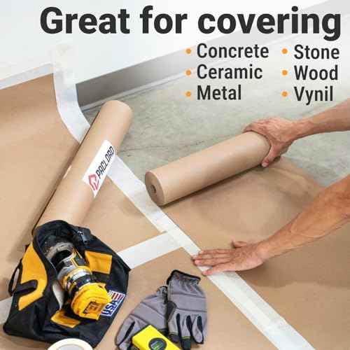 36" x 1992" (166¡¯) Brown Rosin Paper Roll - Made in USA Thick Heavy-Duty 7 mil Masking Paper for Surface Protection from Paint, Dust, Foot Traffic - Paint Floor Covering