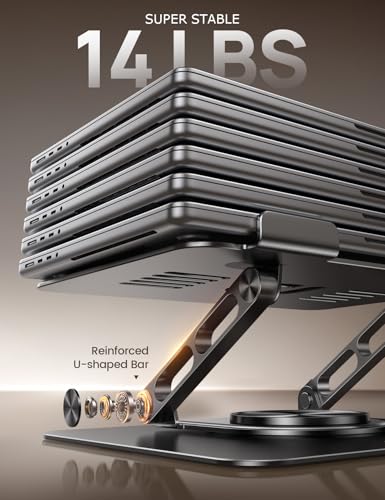Lamicall Aluminum Laptop Stand for Desk 10-17.3'' MacBook Black