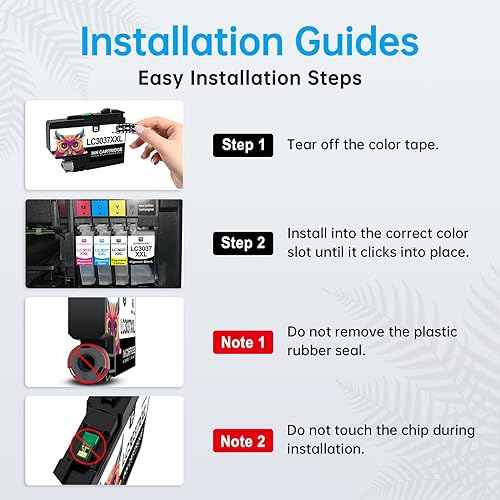 LC3037 Ink Cartridges 4-Pack BK/C/M/Y, Super High Yield Compatible for Brother LC3037 LC3037XXL LC3039 MFC-J6545DW Printer Ink